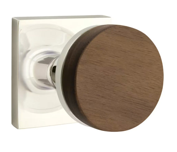 Emtek Conical Walnut Knob with Square Rosette
