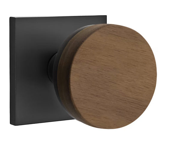 Emtek Conical Walnut Knob with Square Rosette