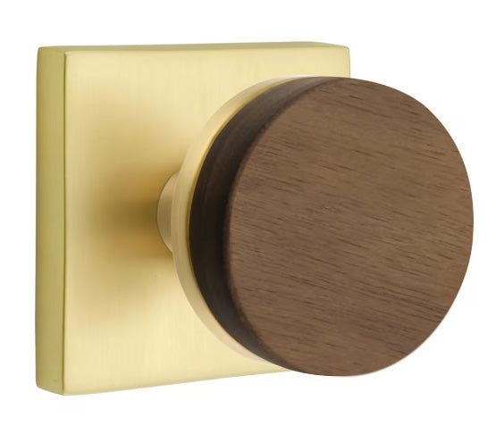 Emtek Conical Walnut Knob with Square Rosette