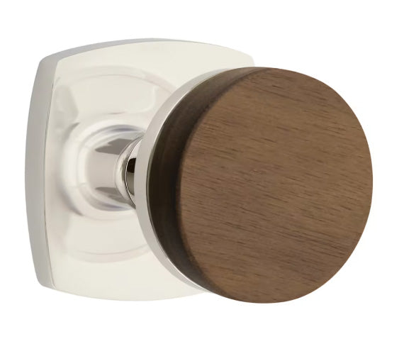 Emtek Walnut Interior Mortise Knob with Urban Rosette