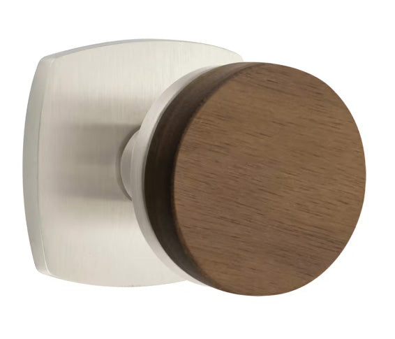 Emtek Walnut Interior Mortise Knob with Urban Rosette