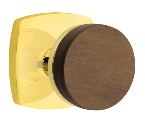 Emtek Walnut Interior Mortise Knob with Urban Rosette