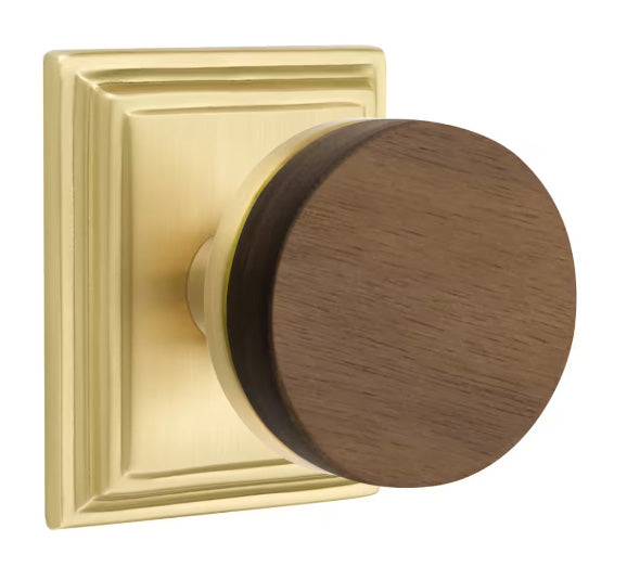 Emtek Walnut Interior Mortise Knob with Wilshire Rosette