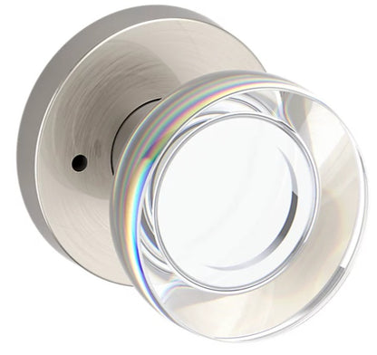Baldwin Reserve Series Contemporary Crystal Knob with Contemporary Round Rosette