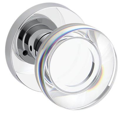 Baldwin Reserve Series Contemporary Crystal Knob with Contemporary Round Rosette