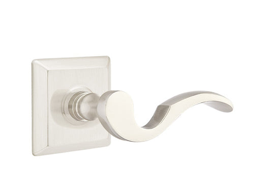 Emtek Cortina Lever - Shown with Quincy Rosette Satin Nickel