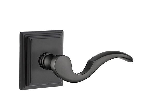 Emtek Cortina Lever Flat Black-Wilshire Rosette