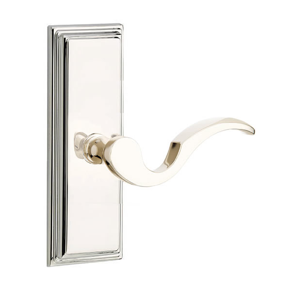Emtek Cortina Lever with 7 Inch Wilshire Sideplate