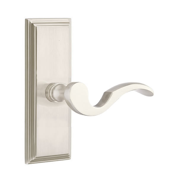 Emtek Cortina Lever with 7 Inch Wilshire Sideplate