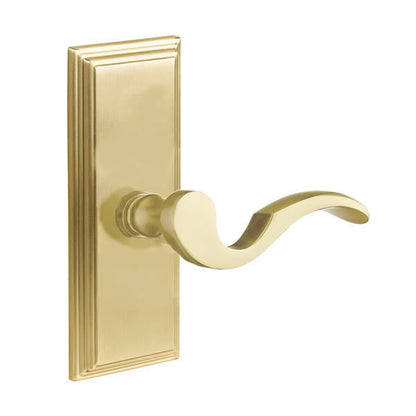 Emtek Cortina Lever with 7 Inch Wilshire Sideplate