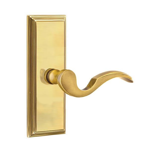 Emtek Cortina Lever with 7 Inch Wilshire Sideplate