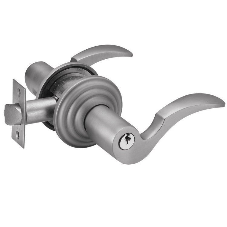 Emtek Cortina Keyed Lever - Regular Rosette - Satin Nickel