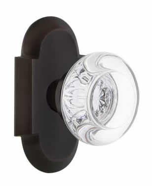 Nostalgic Warehouse Cottage Plate with Round Clear Crystal Knob - Timeless Bronze