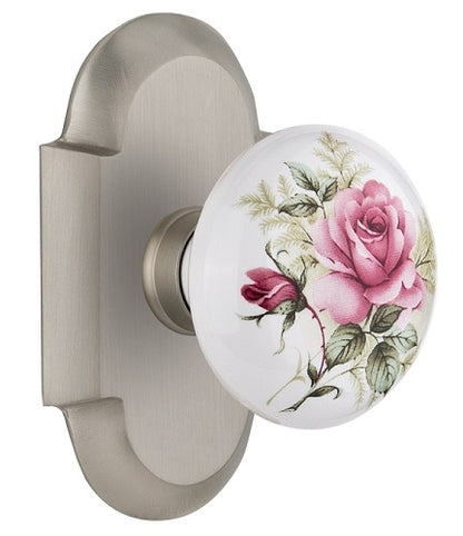 Nostalgic Warehouse Cottage Plate with Rose Porcelain Knob