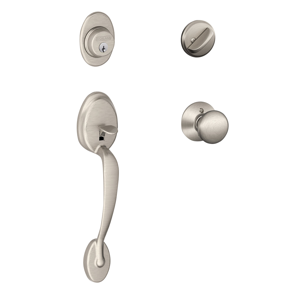 Schlage Plymouth Handleset - Satin Nickel