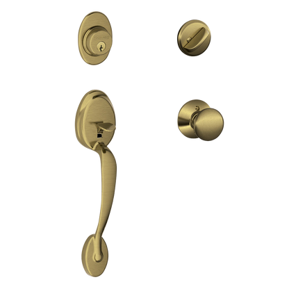 Schlage Plymouthd Handleset - Antique Brass