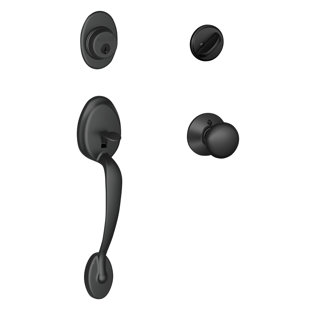 Schlage Plymouth Handleset - Matte Black