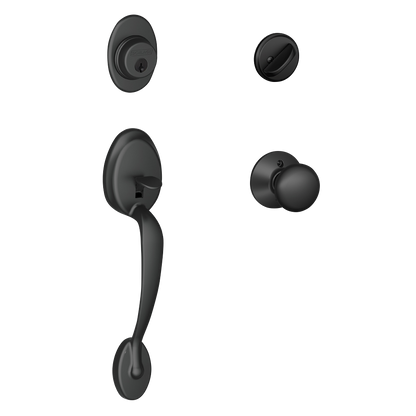 Schlage Plymouth Handleset - Matte Black