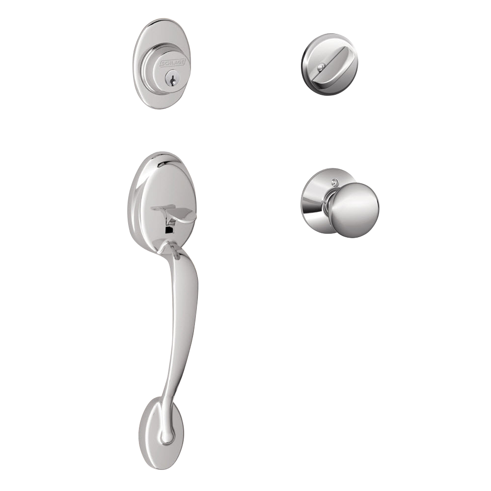 Schlage Plymouth Handleset - Bright Chrome