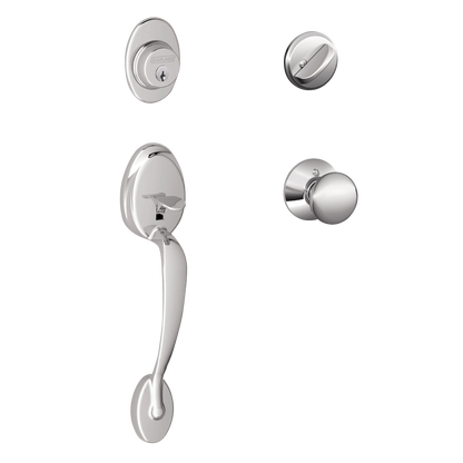 Schlage Plymouth Handleset - Bright Chrome