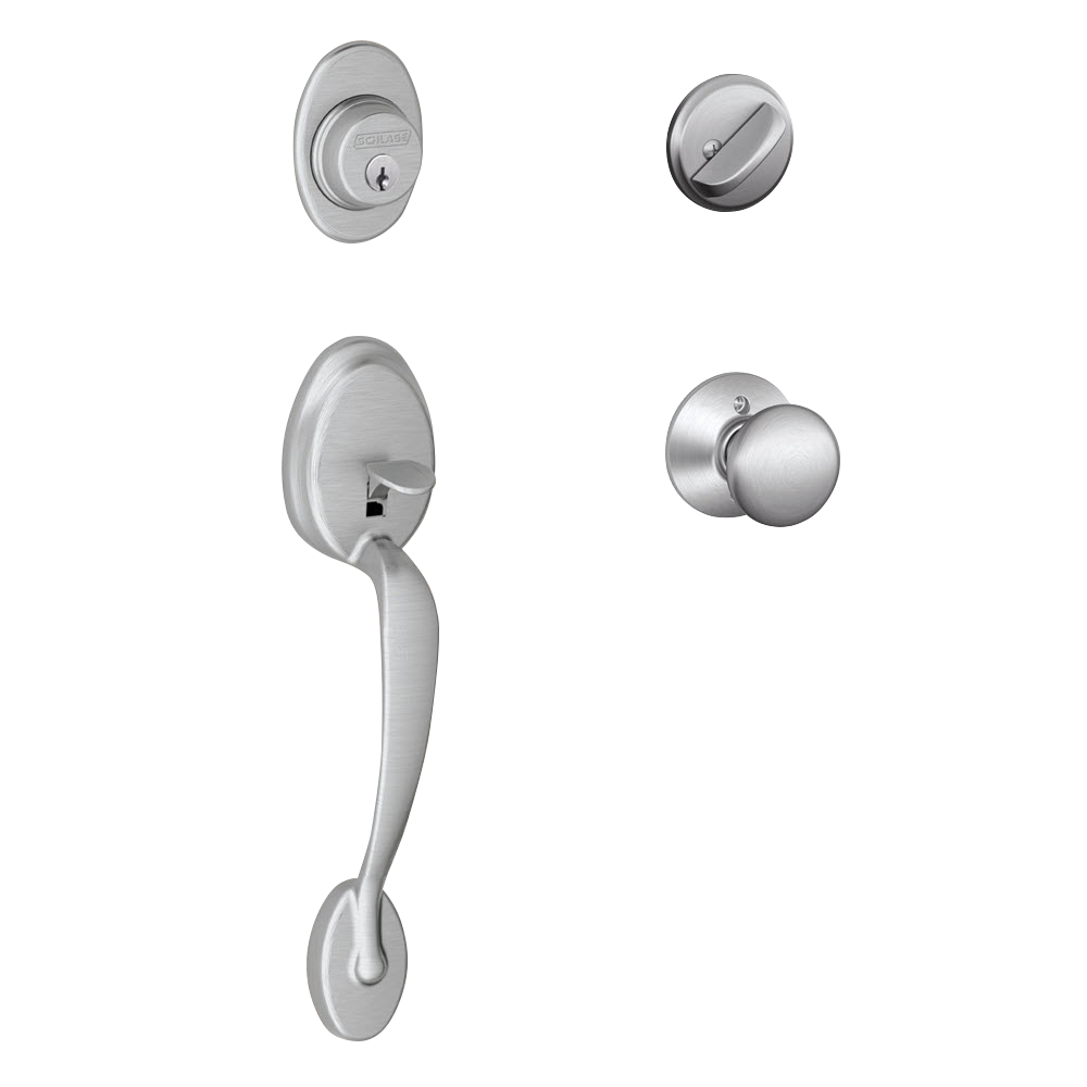 Schlage Plymouthd Handleset - Satin Chrome