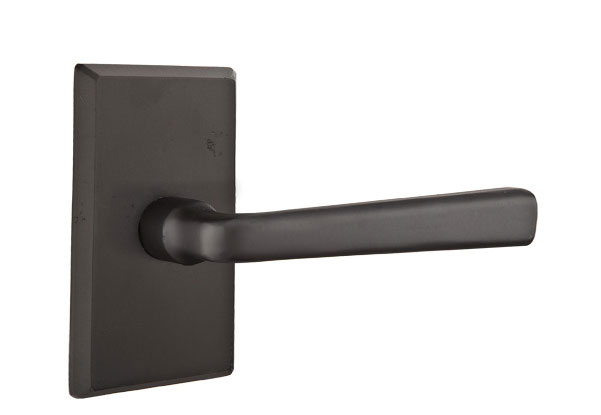 Emtek Sandcast Bronze Cimarron Lever Handle with Style 3 Rosette