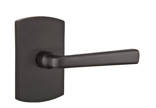 Emtek Sandcast Bronze Cimarron Lever Handle with Style 4 Rosette