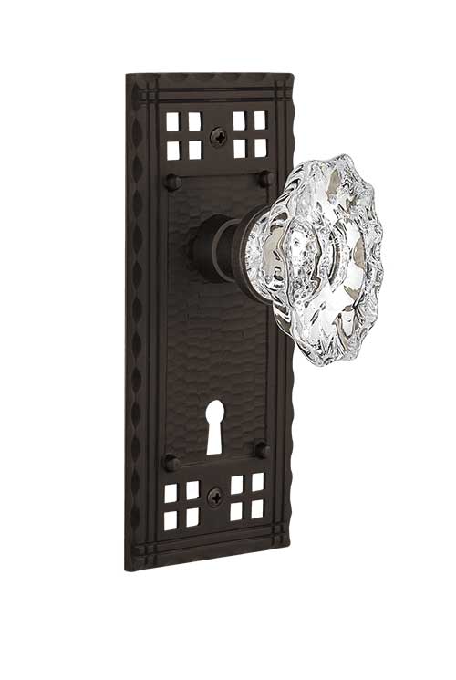 Nostalgic Warehouse Craftsman Plate and Chateau Knob - Mortise Lock