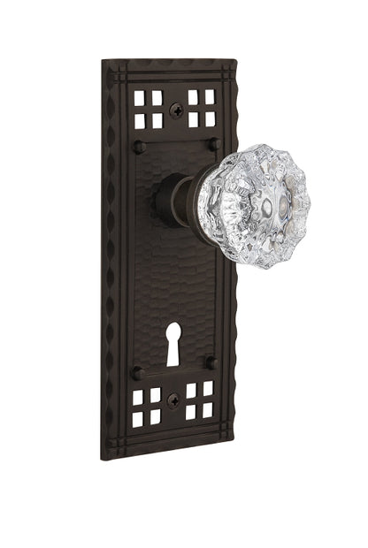 Nostalgic Warehouse Craftsman Plate and Crystal Knob - Mortise Lock