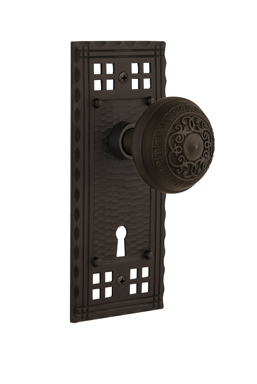 Nostalgic Warehouse Craftsman Plate with Egg and Dart Knob - Mortise Lock
