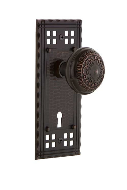 Nostalgic Warehouse Craftsman Plate with Egg and Dart Knob - Timeless Bronze