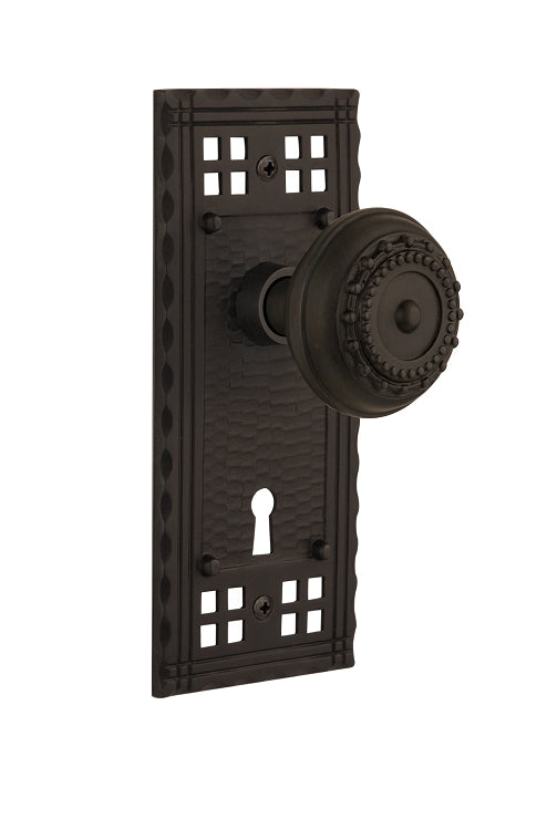 Nostalgic Warehouse Craftsman Plate and Meadows Knob - Mortise Lock