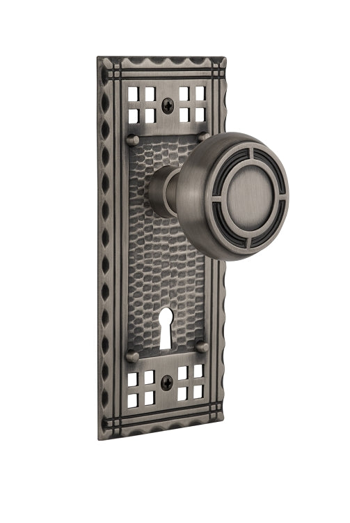 Nostalgic Warehouse Craftsman Plate and Mission Knob - Mortise Lock