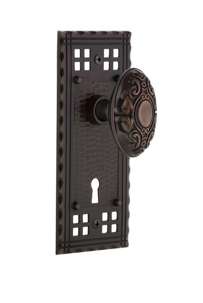 Nostalgic Warehouse Craftsman Plate with Victorian Knob - Timeless Bronze