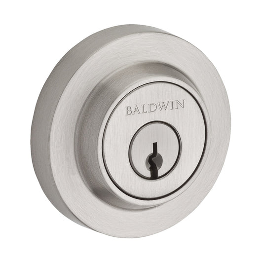 Baldwin Contemporary Round Deadbolt - shown in Satin Nickel