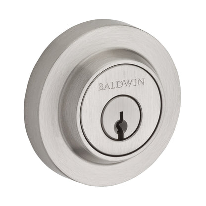Baldwin Contemporary Round Deadbolt - shown in Satin Nickel