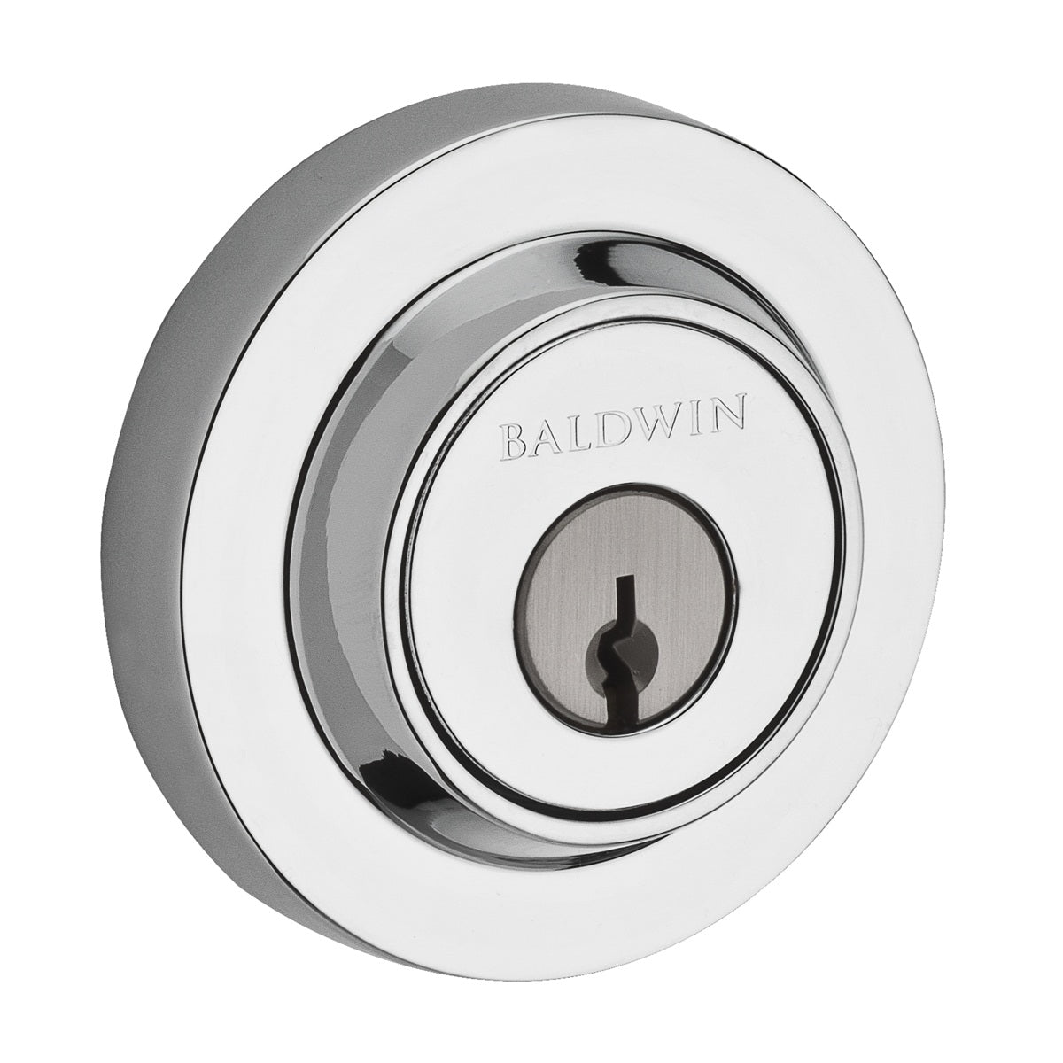 Baldwin Contemporary Round Deadbolt Polished Chrome