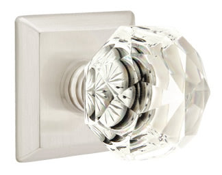 Emtek Diamond Crystal Knob - Shown with Quincy Rosette
