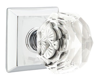 Emtek Diamond Crystal with Quincy Rosette