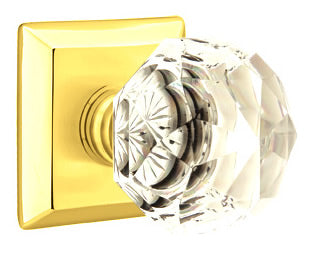 Emtek Diamond Crystal Knob - Shown with Quincy Rosette
