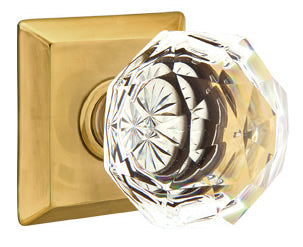 Emtek Diamond Crystal Knob - Shown with Quincy Rosette