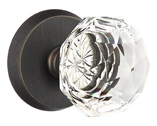 Emtek Diamond Crystal Knob - Shown with Style 2 Rosette