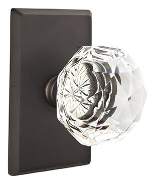 Emtek Diamond Crystal Knob - Shown with Style 3 Rosette