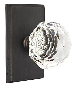 Emtek Diamond Crystal Knob - Shown with Style 3 Rosette