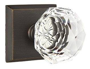 Emtek Diamond Crystal Knob - Shown with Style 6 Rosette