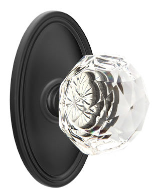 Emtek Diamond Crystal Knob - Shown with Oval Rosette