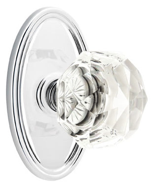 Emtek Diamond Crystal Knob - Shown with Oval Rosette