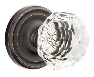 Emtek Diamond Crystal Knob - Shown with Regular Rosette