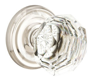 Emtek Diamond Crystal Knob - Shown with Regular Rosette