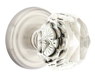 Emtek Diamond Crystal Knob - Shown with Regular Rosette